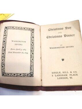 Antique Christmas Day And Christmas Dinner By Washington Irving Mini Book READ